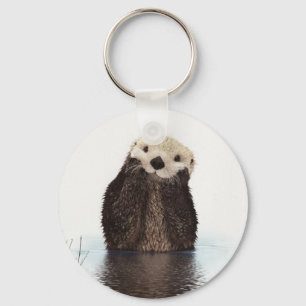 Kute schattige fluffier otter animal sleutelhanger