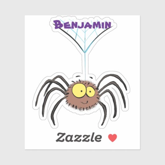 Kute schattige fluffy brown spin cartoon sticker (Vel)