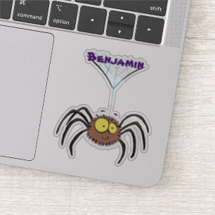 Kute schattige fluffy brown spin cartoon sticker