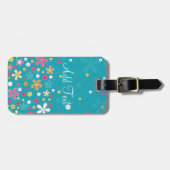 Kute schattige girale dunnedflorale bagagelabel (Voorkant horizontaal)
