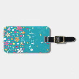 Kute schattige girale dunnedflorale bagagelabel