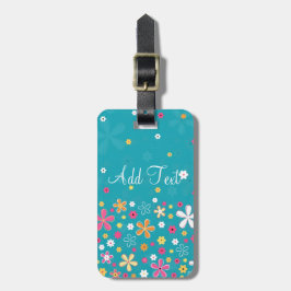 Kute schattige girale dunnedflorale bagagelabel
