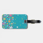 Kute schattige girale dunnedflorale bagagelabel (Achterkant horizontaal)