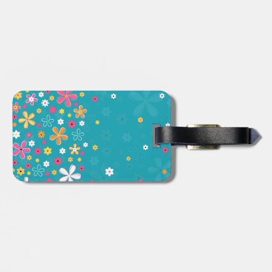 Kute schattige girale dunnedflorale bagagelabel (Achterkant horizontaal)