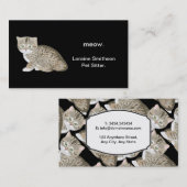 Kute Schattige kattenhuishouding of dierentuin Visitekaartje (Voorkant / Achterkant)