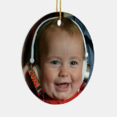 Kute, Schattige kerstfoto Keramisch Ornament (Rechts)