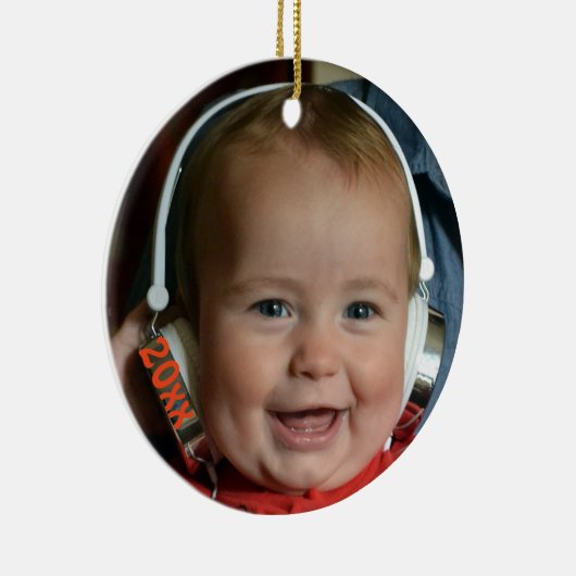 Kute, Schattige kerstfoto Keramisch Ornament (Rechts)