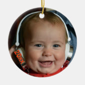 Kute, Schattige kerstfoto Keramisch Ornament (Voorkant)