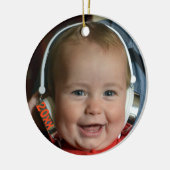 Kute, Schattige kerstfoto Keramisch Ornament (Links)