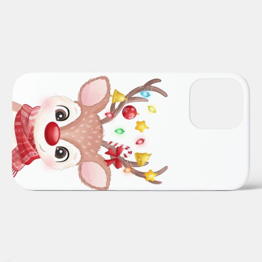 Kute Schattige kerstrenrendiertje Case-Mate iPhone Case (Achterkant (horizontaal))