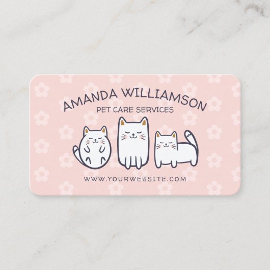 Kute Schattige keukengerei en keukengerei Roze Visitekaartje (Voorkant)