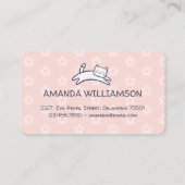 Kute Schattige keukengerei en keukengerei Roze Visitekaartje (Achterkant)