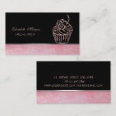 Kute Schattige legant, Glitter Cupcake Bakery Visitekaartje (Voorkant / Achterkant)