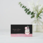 Kute Schattige legant, Macaron Cupcake bakkerij Visitekaartje (Staand voorkant)