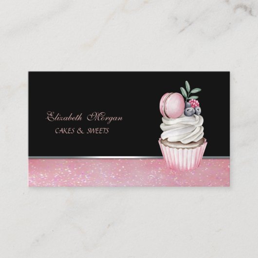 Kute Schattige legant, Macaron Cupcake bakkerij Visitekaartje (Voorkant)