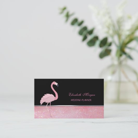 Kute Schattige legant, Roze Flamingo Visitekaartje (Staand voorkant)