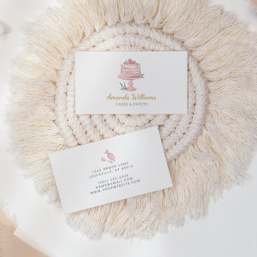 Kute Schattige legante taart en snoepbakkerij Visitekaartje
