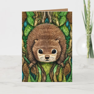 Kute Schattige Little Baby Beaver Bedankkaart