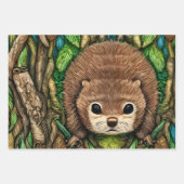 Kute Schattige Little Baby Beaver Inpakpapier Vel (Voorkant 3)