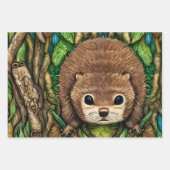 Kute Schattige Little Baby Beaver Inpakpapier Vel (Voorkant 2)