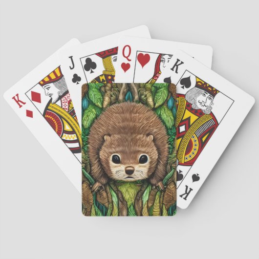 Kute Schattige Little Baby Beaver Pokerkaarten (Achterkant)