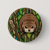 Kute Schattige Little Baby Beaver Ronde Button 5,7 Cm (Voorkant)