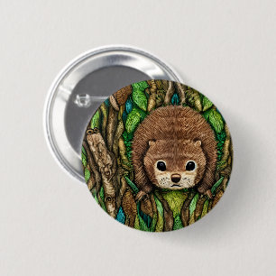 Kute Schattige Little Baby Beaver Ronde Button 5,7 Cm