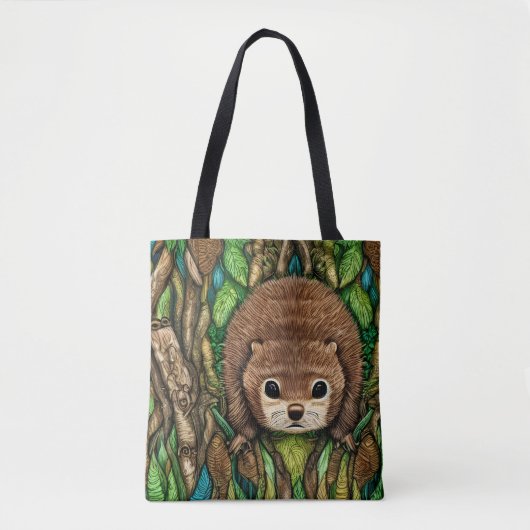 Kute Schattige Little Baby Beaver Tote Bag (Voorkant)