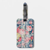 Kute Schattige Modern Blooming Flowers Bagagelabel (Achterkant verticaal)