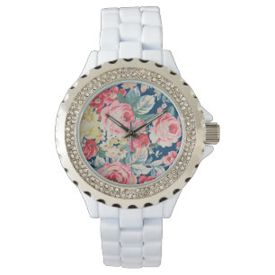 Kute Schattige Modern Blooming Flowers Horloge