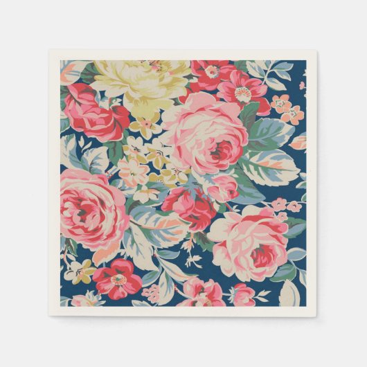 Kute Schattige Modern Blooming Flowers Servetten (Voorkant)