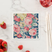 Kute Schattige Modern Blooming Flowers Servetten (Insitu)