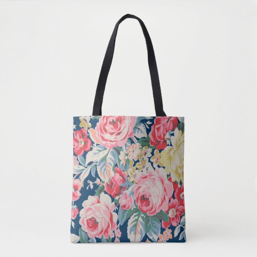 Kute Schattige Modern Blooming Flowers Tote Bag (Voorkant)
