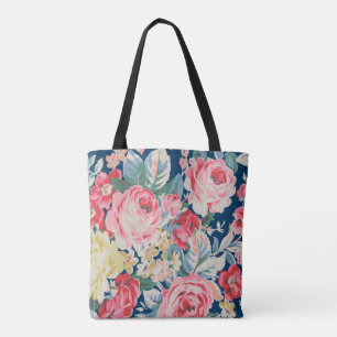 Kute Schattige Modern Blooming Flowers Tote Bag