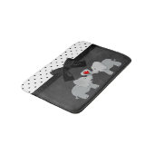 Kute Schattige olifanten, Polka Dots, Black Bow Badmat (Gekanteld)