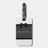 Kute Schattige olifanten, Polka Dots, Black Bow Bagagelabel (Achterkant verticaal)