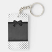 Kute Schattige olifanten, Polka Dots, Black Bow Sleutelhanger (achterkant)