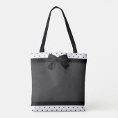 Kute Schattige olifanten, Polka Dots, Black Bow Tote Bag (Achterkant)
