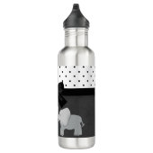 Kute Schattige olifanten, Polka Dots, Black Bow Waterfles (Rechts)