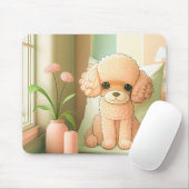 Kute Schattige poodle Dog Puppy Artwork | Muismat (Met muis)