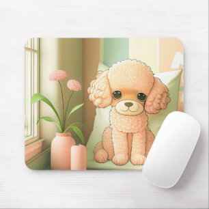 Kute Schattige poodle Dog Puppy Artwork   Muismat