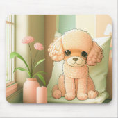 Kute Schattige poodle Dog Puppy Artwork | Muismat (Voorkant)