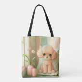 Kute Schattige poodle Dog Puppy Artwork | Tote Bag (Achterkant)