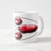 Kute Schattige roodroodrover Grote Koffiekop (Voorkant rechts)