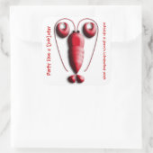 Kute Schattige roodroodrover Vierkante Sticker (Tas)