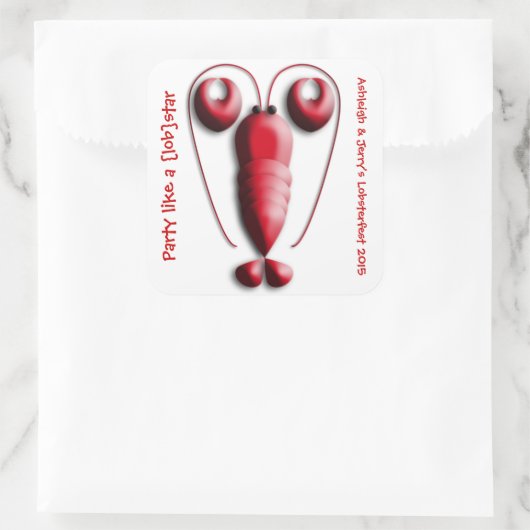 Kute Schattige roodroodrover Vierkante Sticker (Tas)