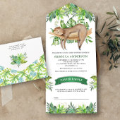 Kute Schattige slaapsleuf Baby shower All In One Uitnodiging