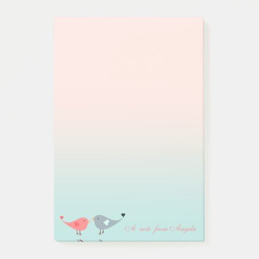 Kute Schattige vogels in liefde Post-it® Notes (Voorkant)