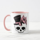 Kute schedel met bovenste Roos roze romp Mok (Links)