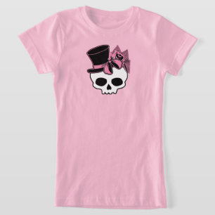 Kute schedel met bovenste Roos roze romp T-shirt